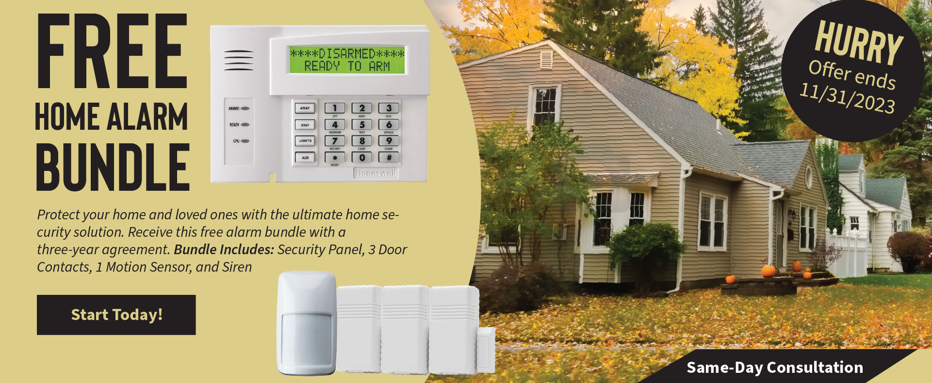 Free Home Alarm Bundle - Hurry Offer Ends 11/30/2023