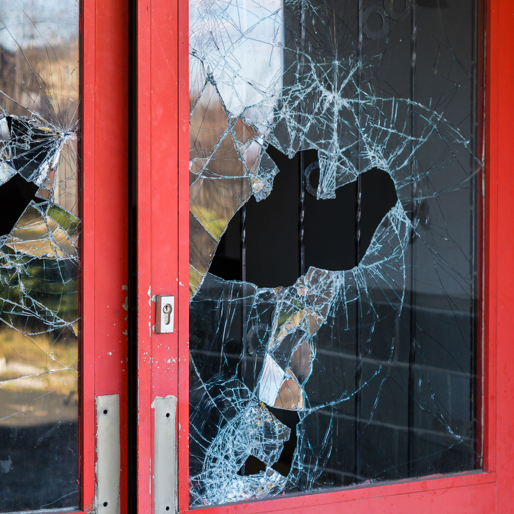 Home or business has been burglarized with window broken as the entry point
