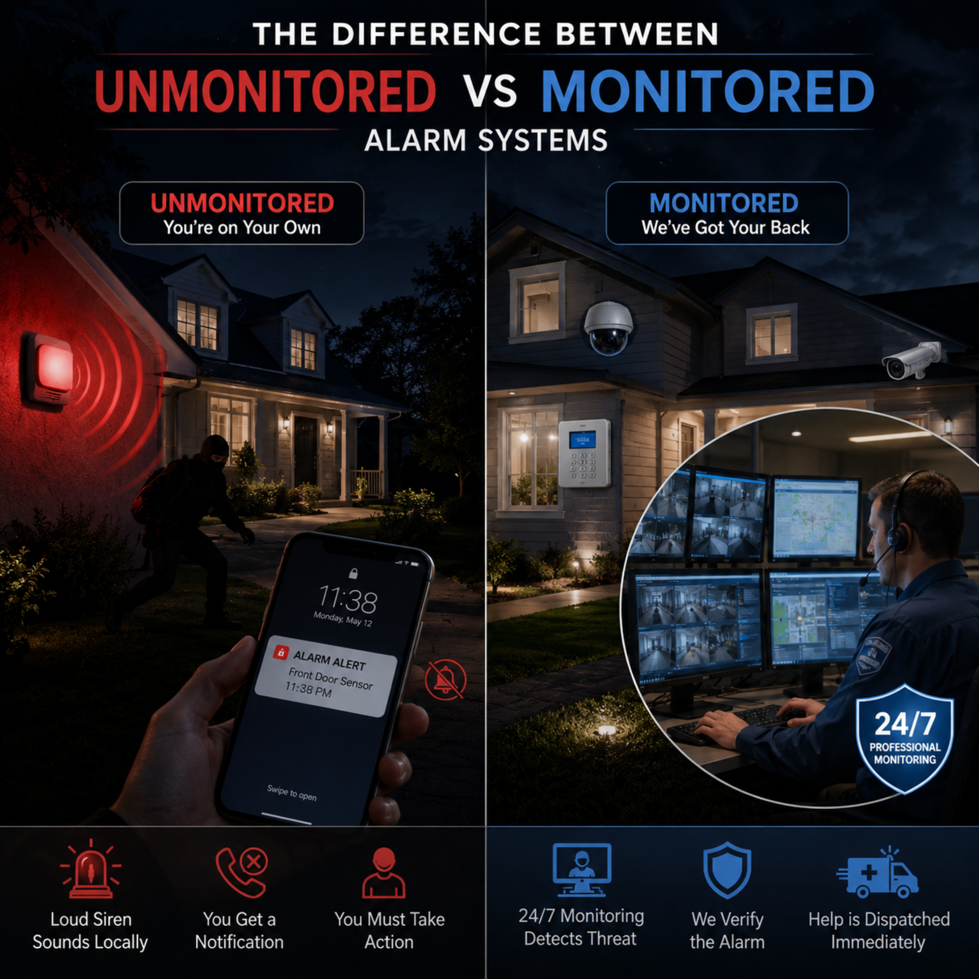 The Difference Between Monitored and Unmonitored Alarm Systems