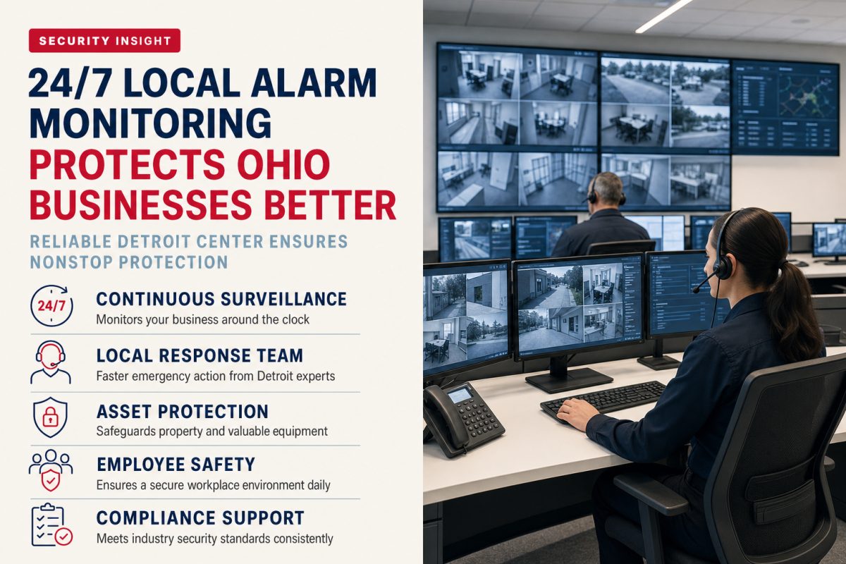 Why 24/7 Alarm Monitoring with a Local Detroit Center Offers Superior Security for Ohio Businesses